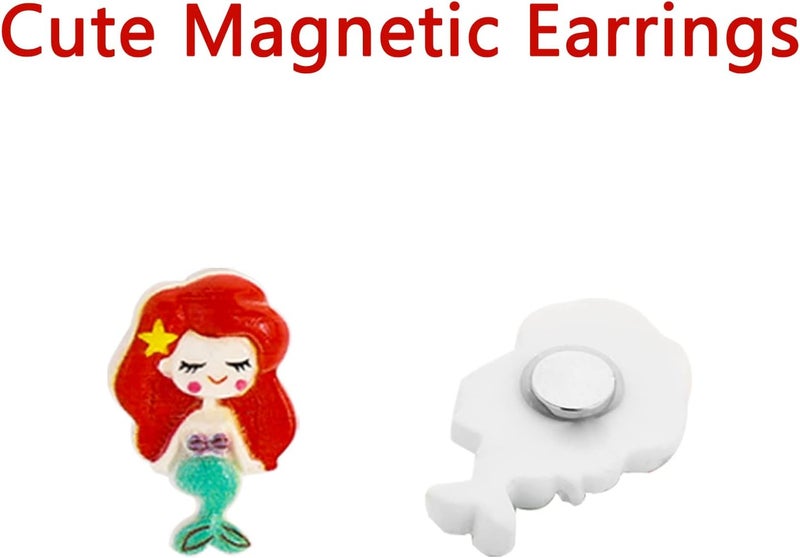 NEWITIN 30 Pairs Magnetic Stud Earrings for Girls Clip on Earring Hypoallergenic Magnet Studs Non Piercing Girls Earring Cute Magnetic Earrings for Kids Women - Image 2
